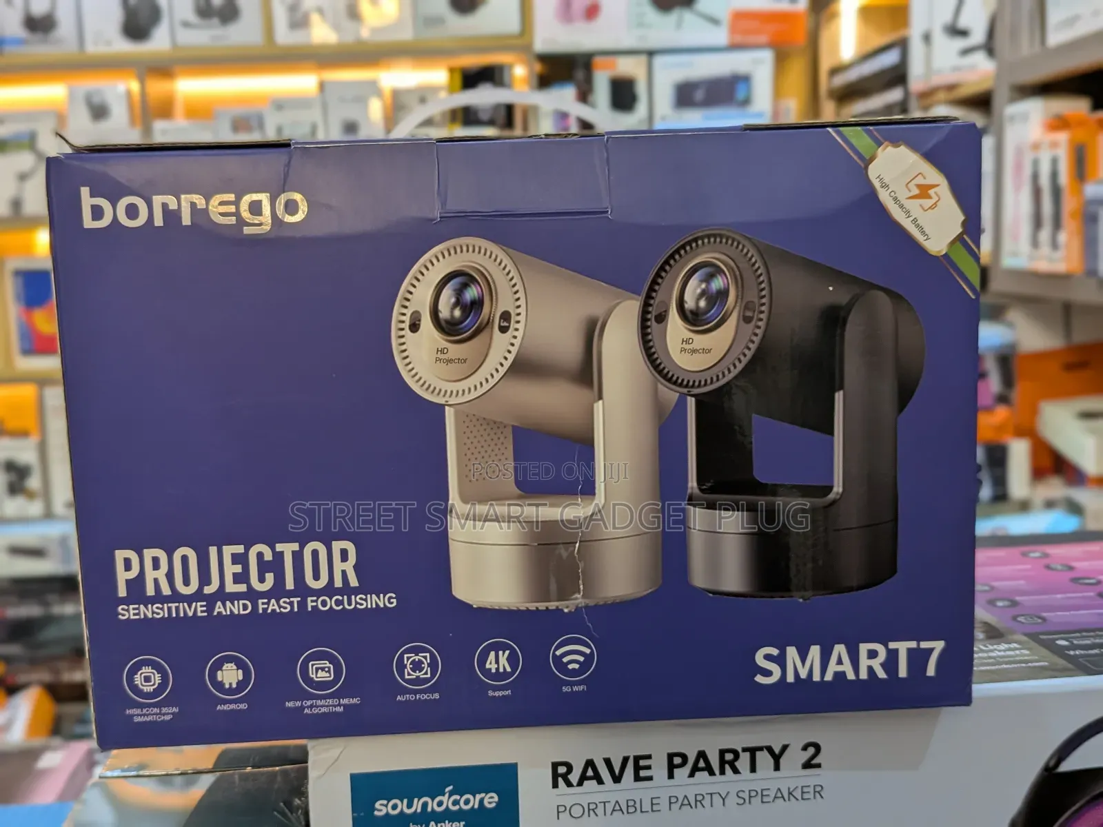 Borrego Smart 7 Rechargeable Projector
