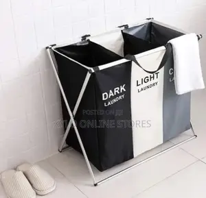 A 3 Section Foldable Laundry Basket
