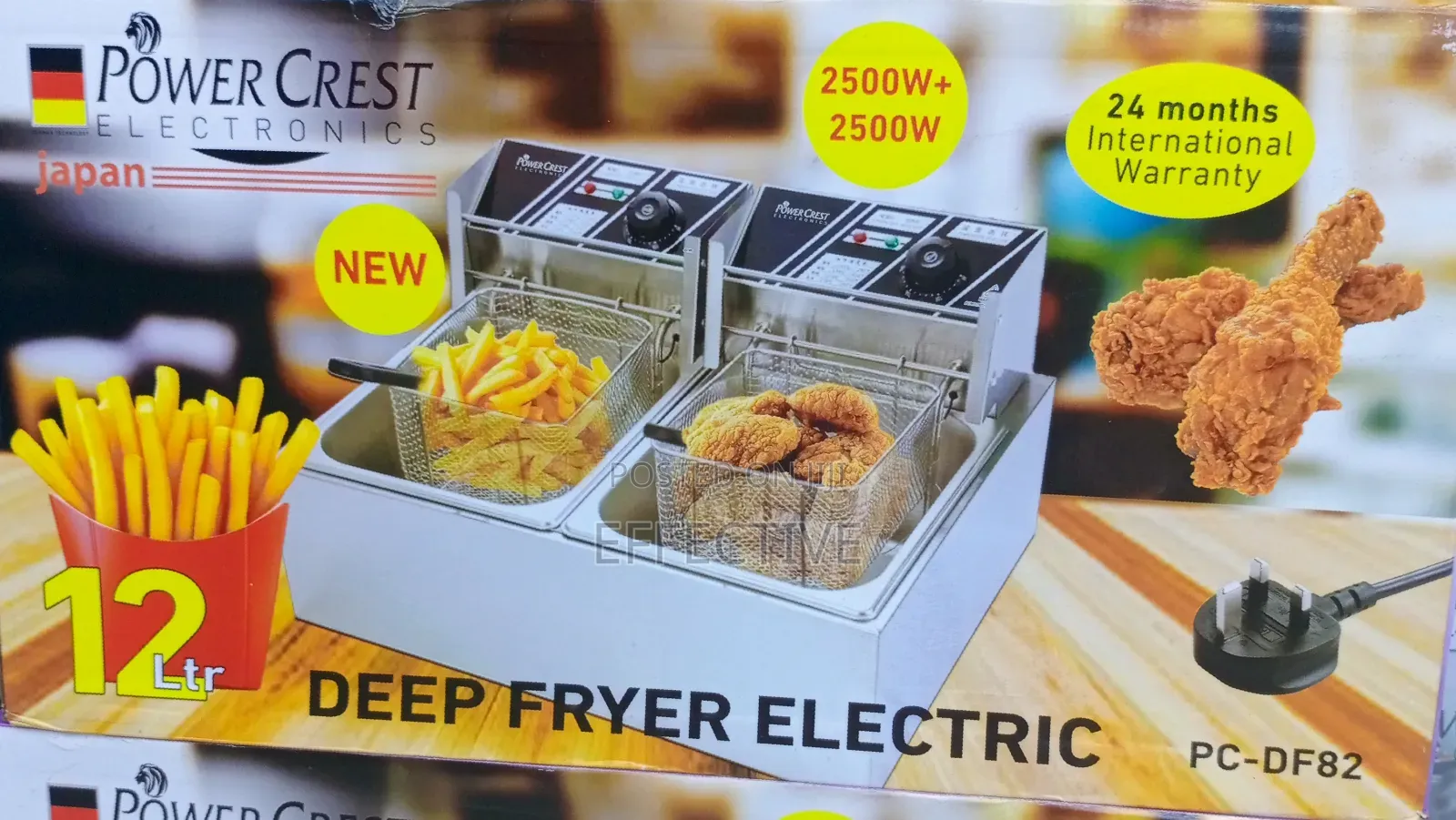 Power Crest Electronics 12-Liter Double Electric Deep Fryer