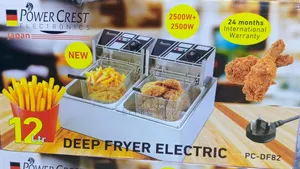 Power Crest Electronics 12-Liter Double Electric Deep Fryer