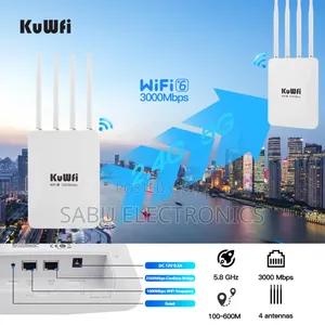 Kuwfi Wifi 6 Outdoor Access Point 3000mbps | 600m Coverage 2.4 +5ghz