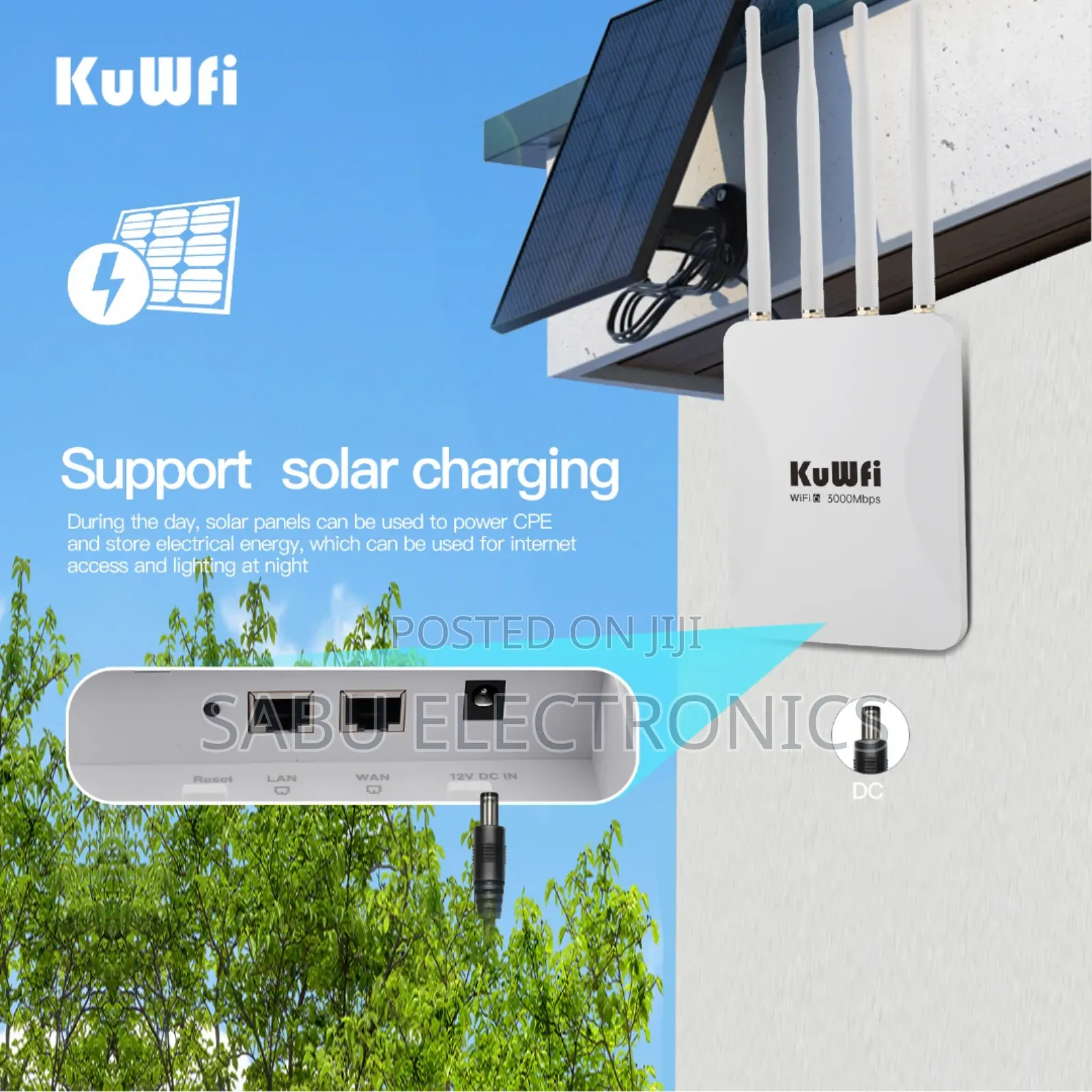 Kuwfi Wifi 6 Outdoor Access Point 3000mbps | 600m Coverage 2.4 +5ghz