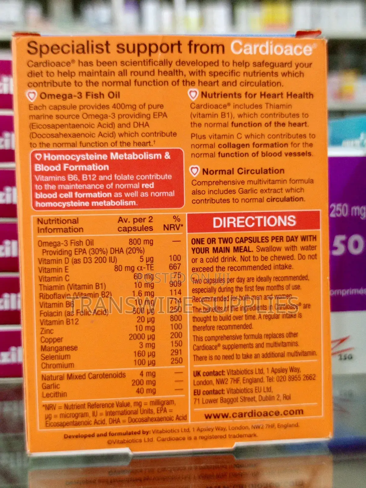 Cardioace Original 30 Capsules - For Normal Heart Functioning