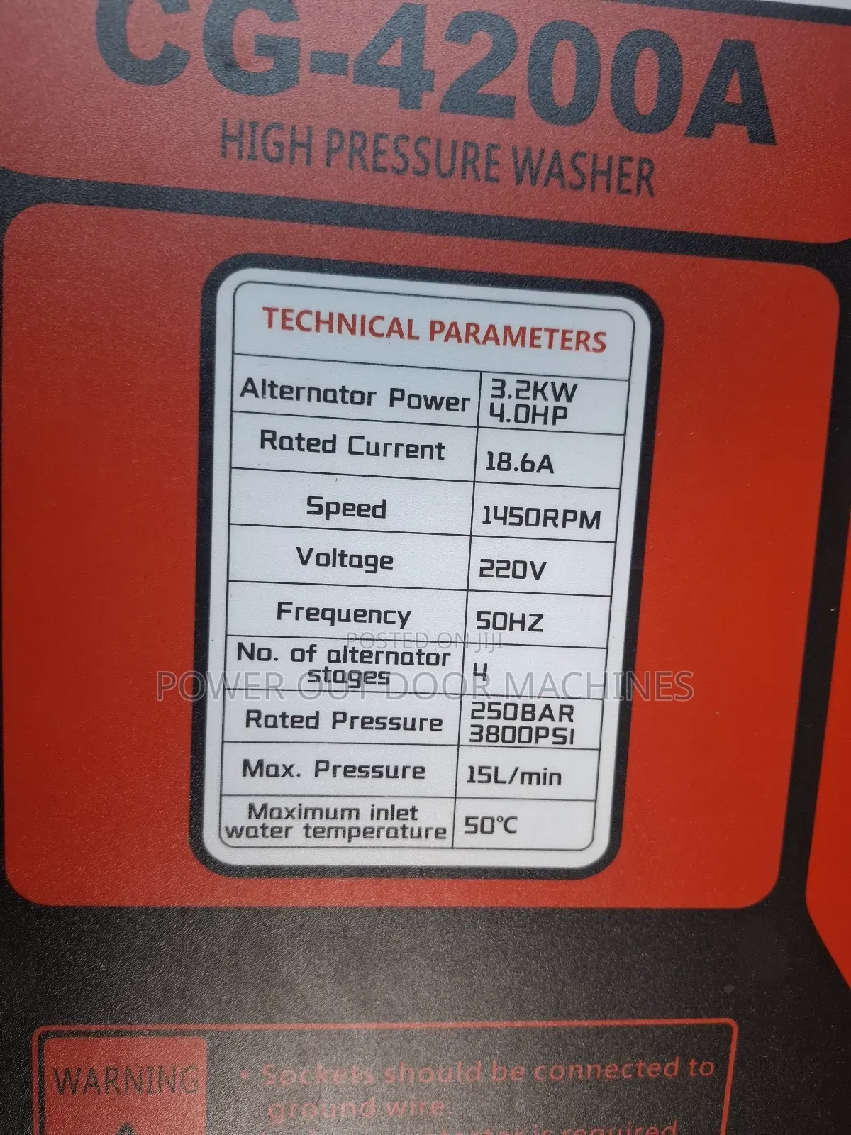 Easy Power Italy High Pressure Washer 4kw