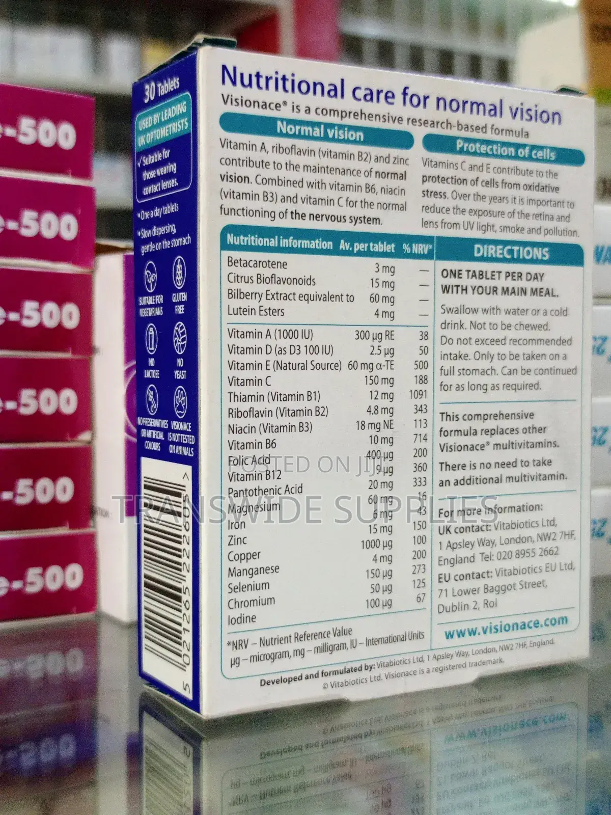 Visionase Original 30 Tablets - For Maintainance of Normal Vision Uk