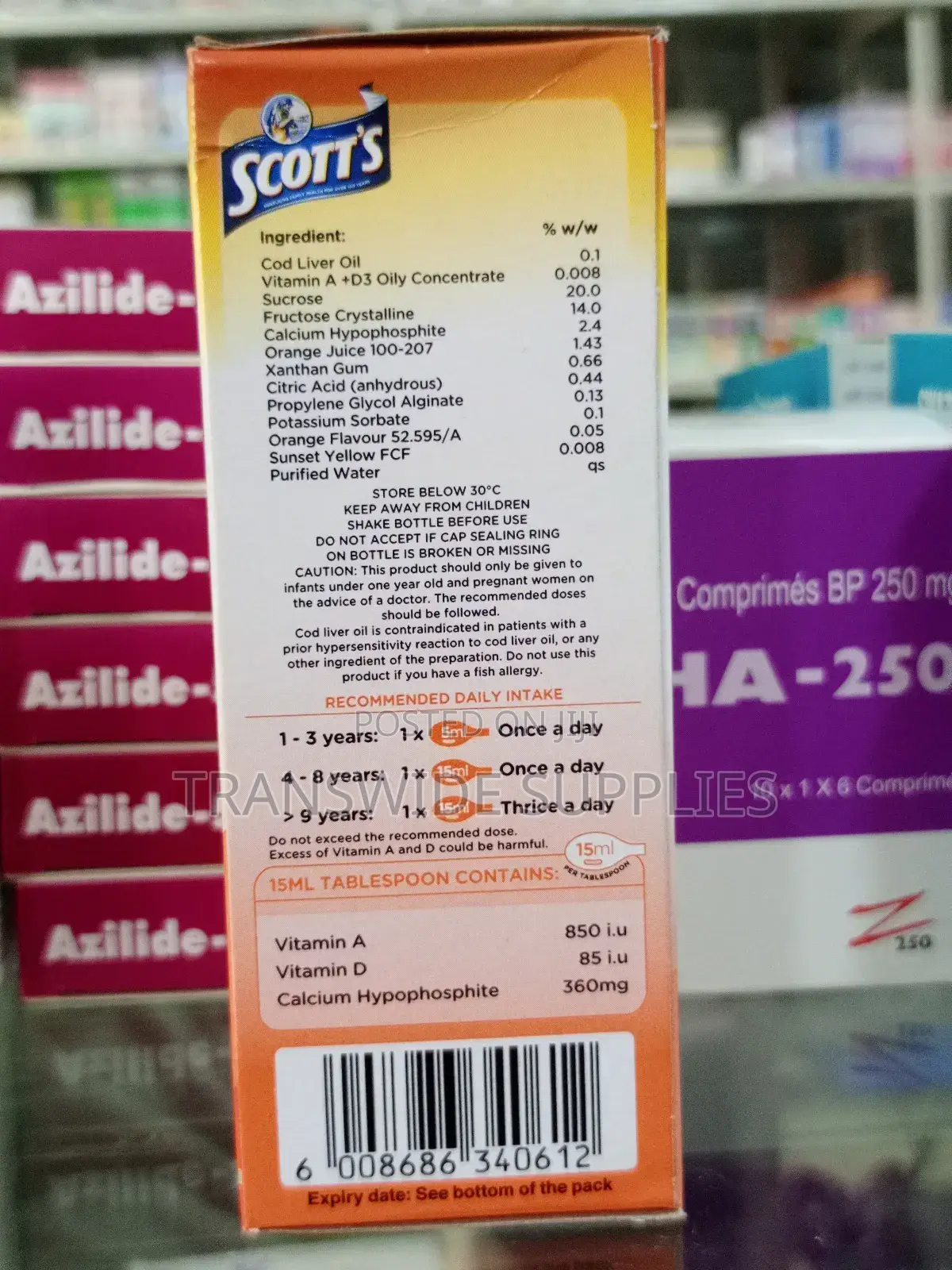 Scott's Cod Liver Oil 150ml Emulsion Food Supplement