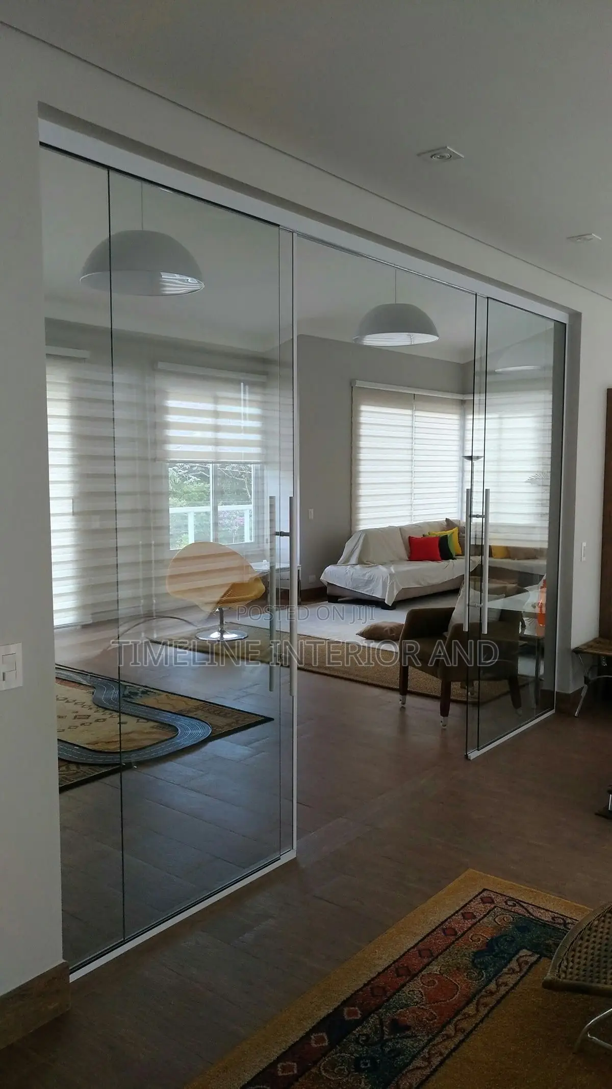 Frameless Sliding Glass Partition – Modern Home Office Design
