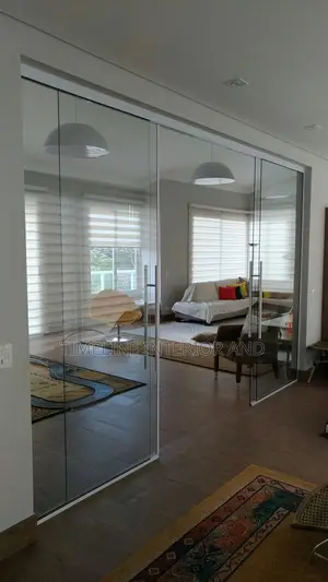 Frameless Sliding Glass Partition – Modern Home Office Design