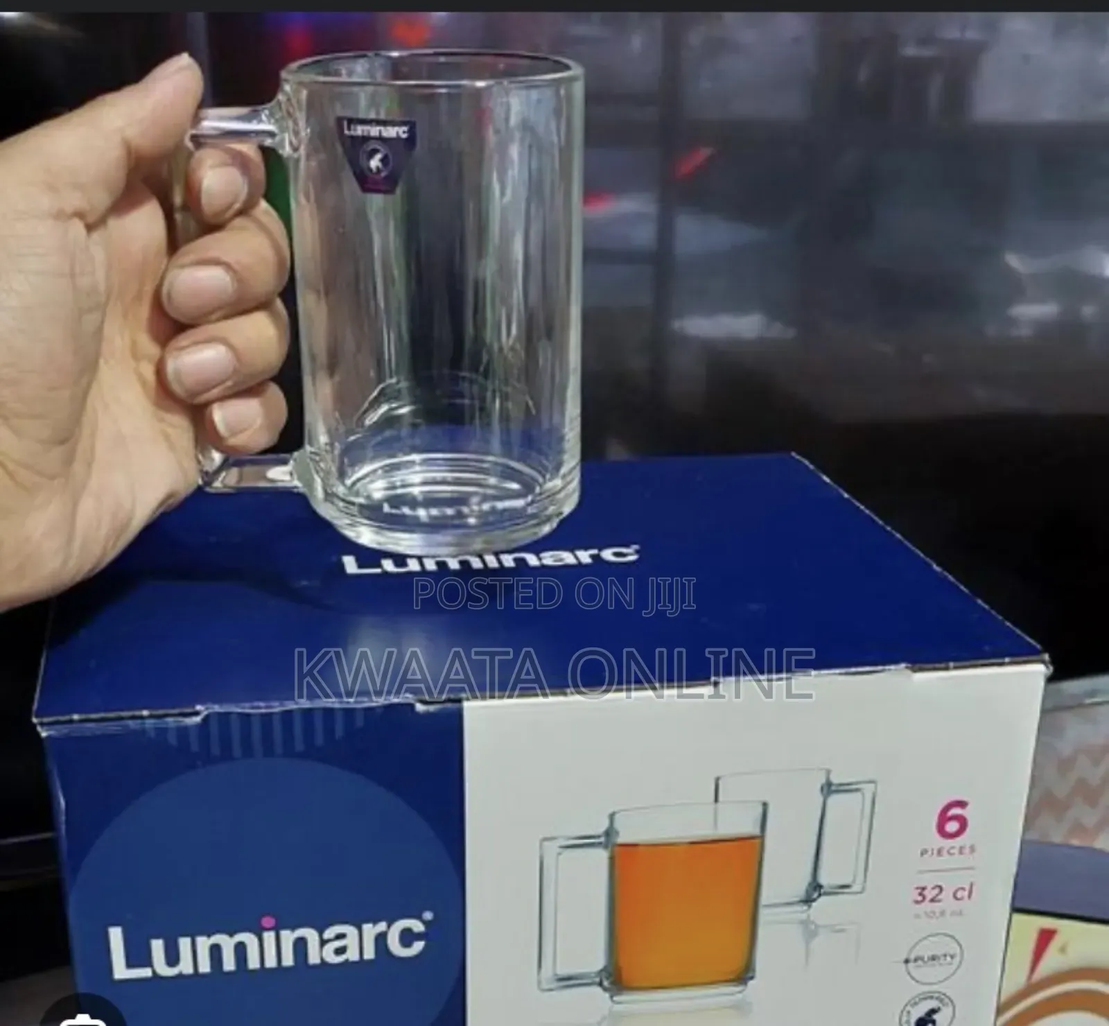 6 Piece Set Tempered Glass Mug, Heat Resistant Water Cup