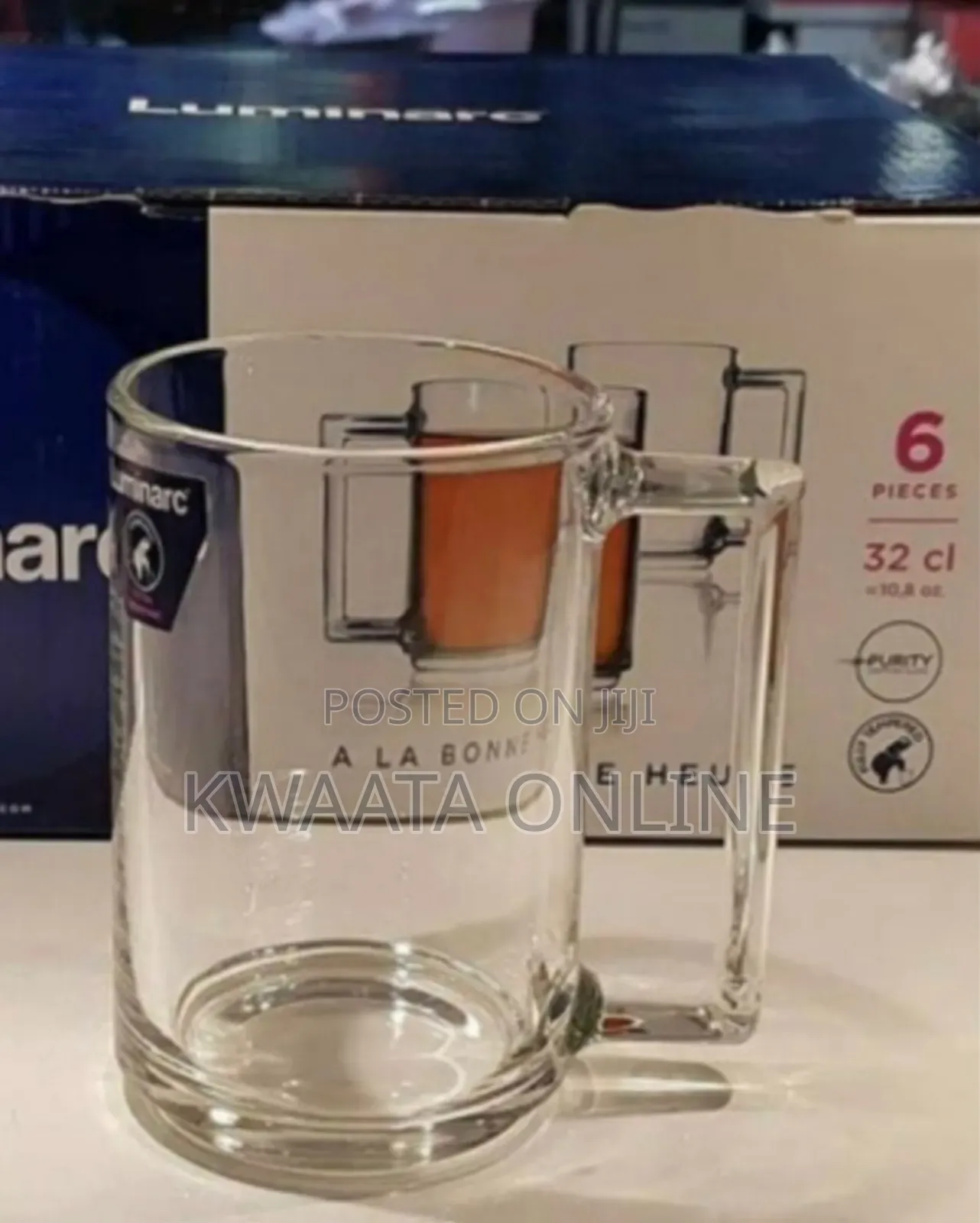 6 Piece Set Tempered Glass Mug, Heat Resistant Water Cup