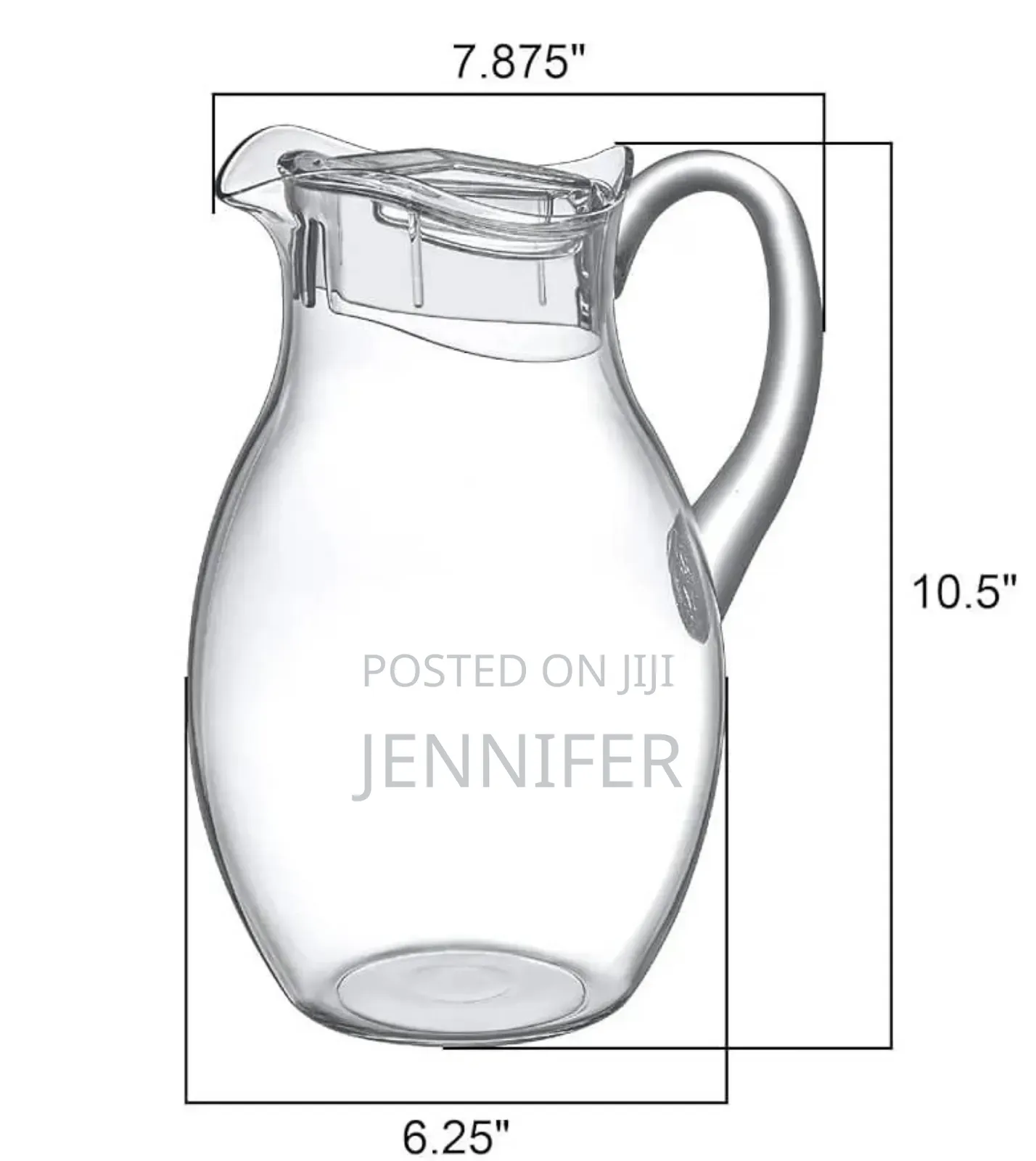 Clear Acrylic Water Pitcher Jug