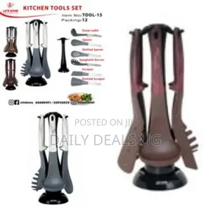 Life Smile 7 Piece Silicone Non Stick Kitchen Tool Cooking Utensils