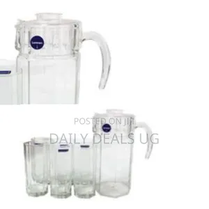 Luminarc 6 Pieces of Juice Glasses Cups and 1 Jar Water Set -Colorless
