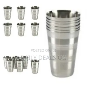 6 Stainless Steel Drinking Tumblers Unbreakable Water Juice Cocktail