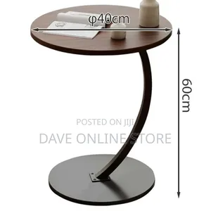 ,C Shaped End Table,Easy to Assemble Metal Frame Nightstand,