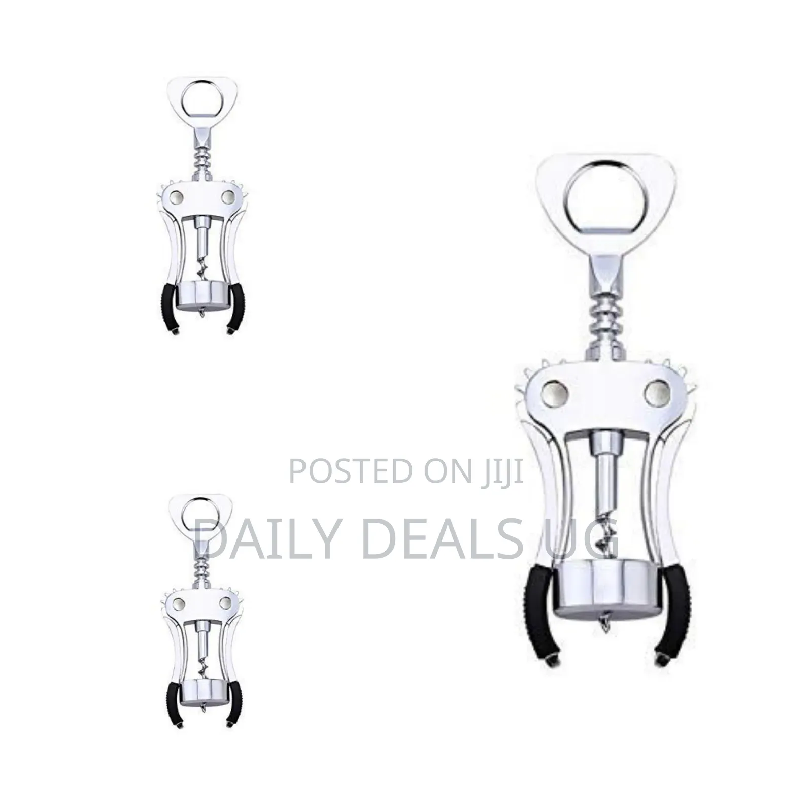 Portable Corkscrew Soda, Beer, Wine Bottle Opener - Silver