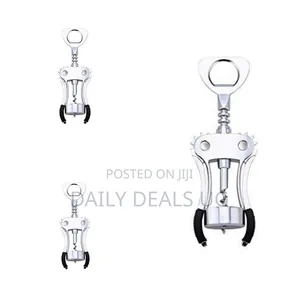 Portable Corkscrew Soda, Beer, Wine Bottle Opener - Silver