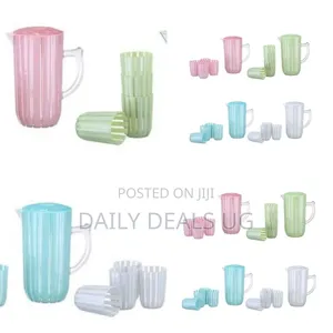1 Set of Plastic Water 1 Jug 4 Pieces Combo Water Set for Dining