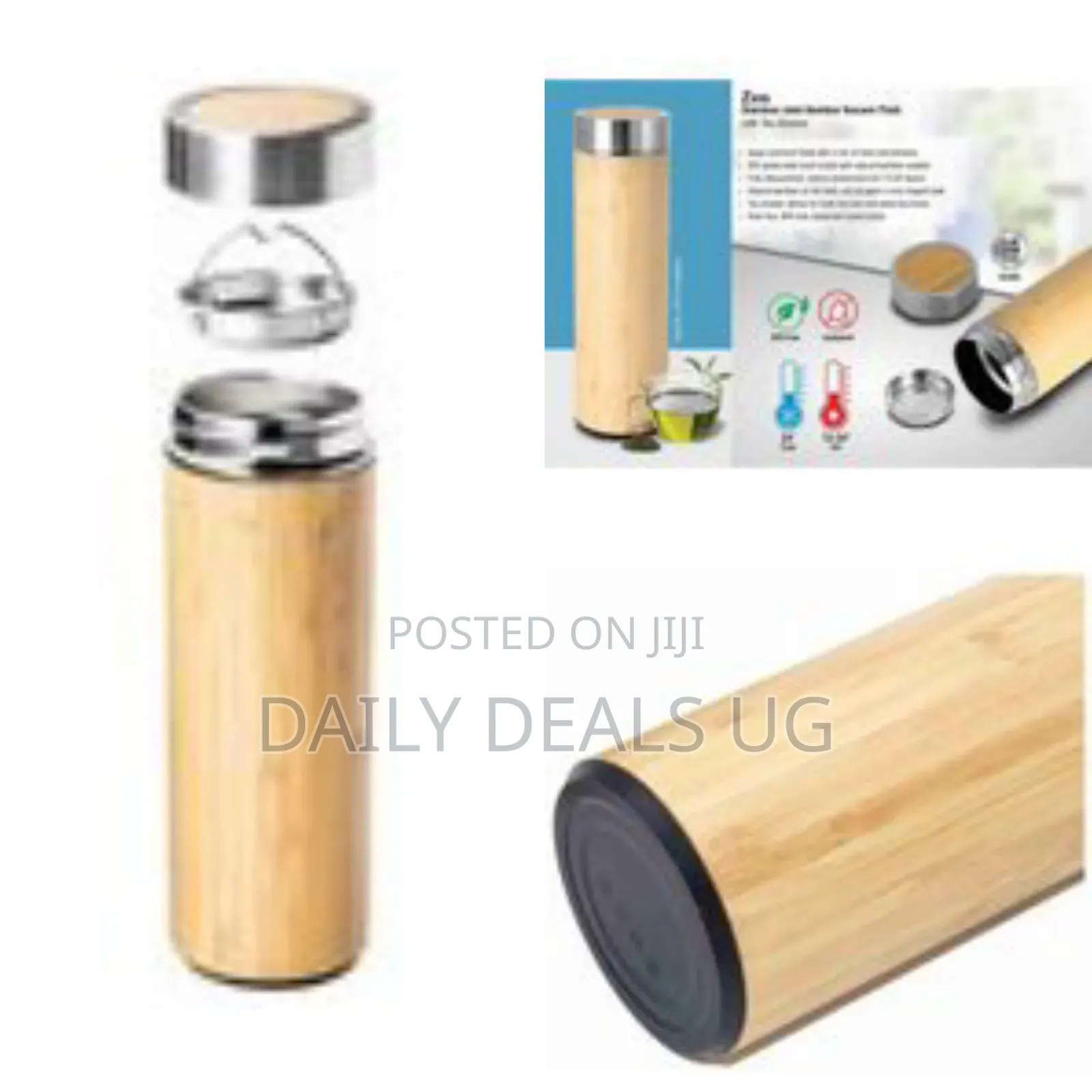 Double Wall Stainless Steel Bamboo Insulating Vacuum Flask