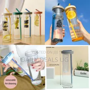 1 Piece of Folding Straw Cup With Lid Transparent Reusable Tumbler