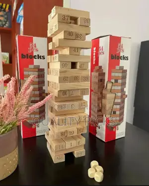 Jega Stacking Game, Wooden Blocks 54pcs Available.