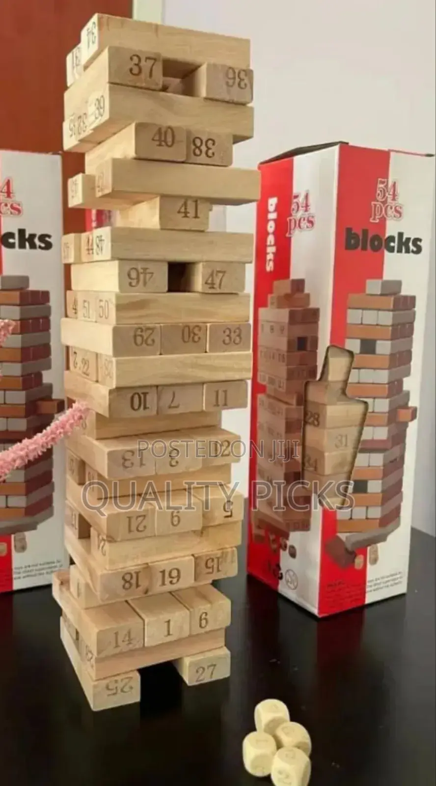 Jega Stacking Game, Wooden Blocks 54pcs Available.