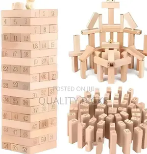 Jega Stacking Game, Wooden Blocks 54pcs Available.