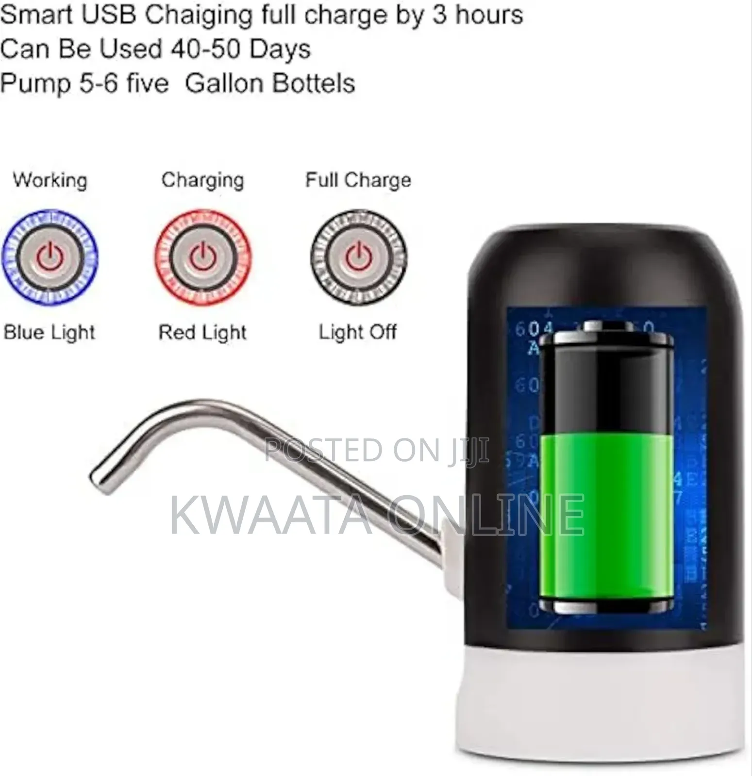 Electric Pump Rechargeble Wireless Dispenser for Drinking Water Bottle