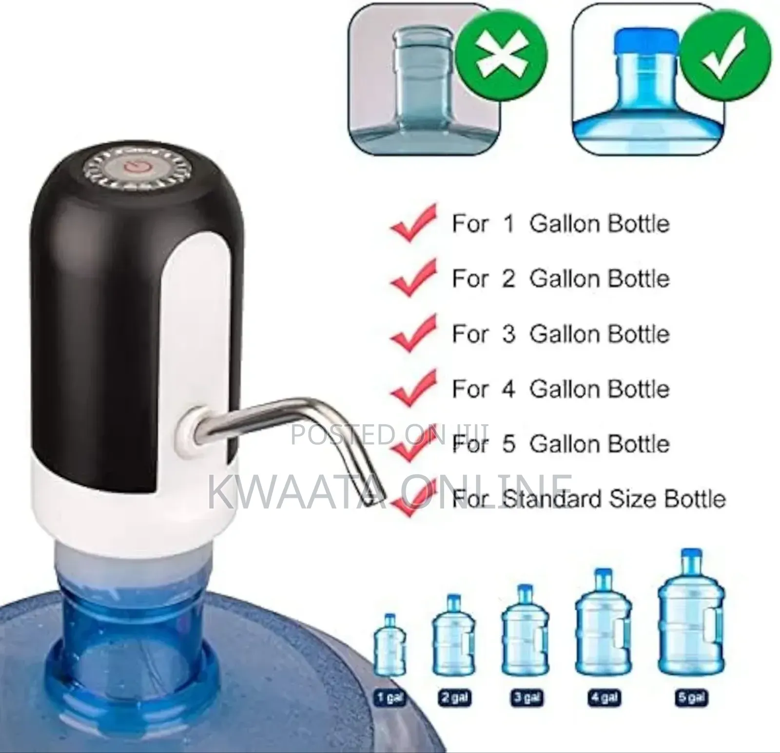 Electric Pump Rechargeble Wireless Dispenser for Drinking Water Bottle
