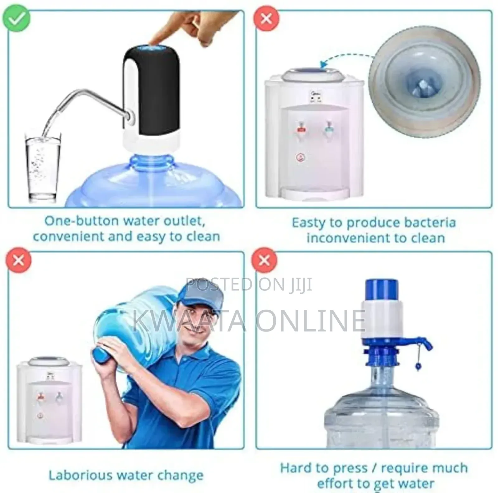 Electric Pump Rechargeble Wireless Dispenser for Drinking Water Bottle