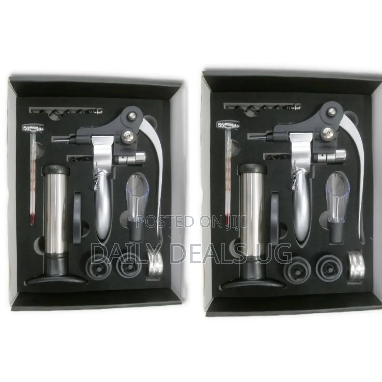 Corkscrew Wine Opener Kit Gift Set Box- Black.##170,000