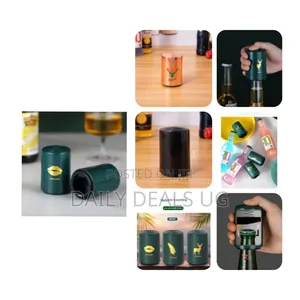 Magnetic Bottle Opener Automatic Press Down Bounce Lid Corkscrew