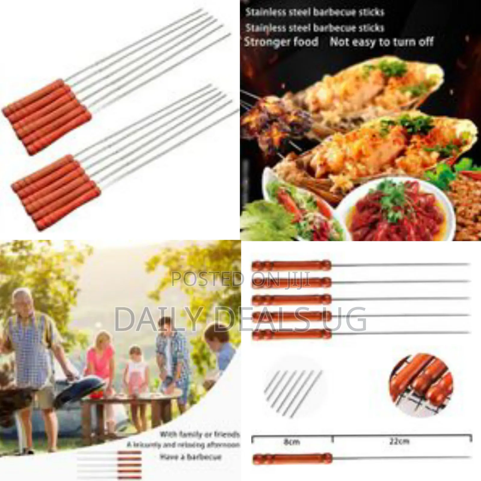 12 Pieces Shish Kebab Needle Sticks Double Ended Stainless Steel