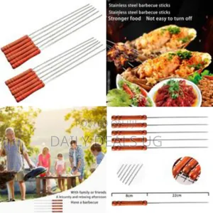 12 Pieces Shish Kebab Needle Sticks Double Ended Stainless Steel