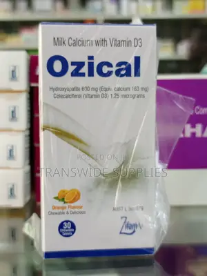 Ozical 30 Chewable Milk Calcium With Vit D3 Tabs - For Bones Muscles