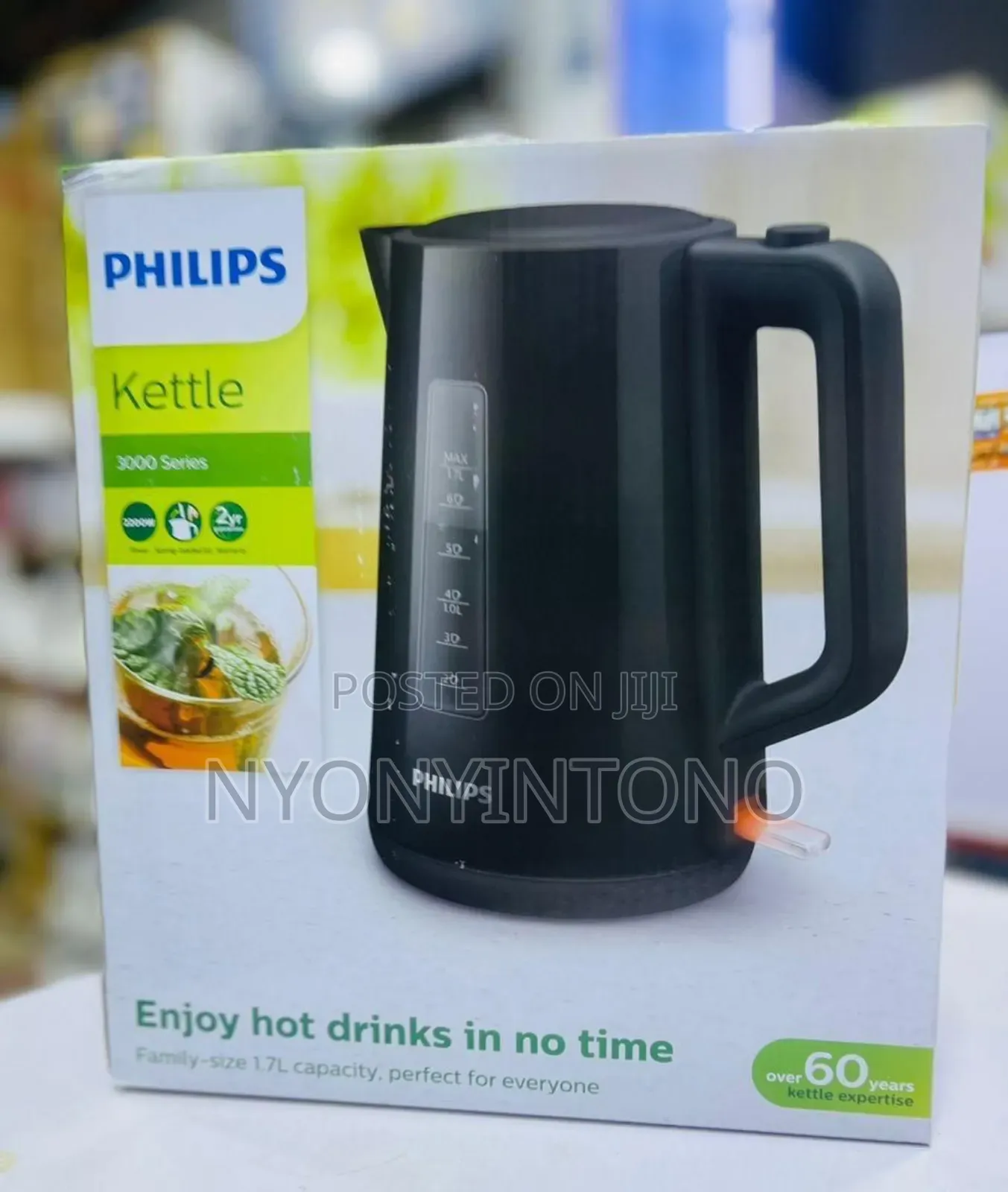 Philips Black Plastic Automatic Cordless Water Kettle 3000 Series