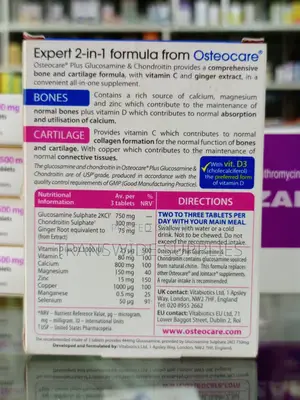 Osteocare Plus Glucosamine Chrondrotin 60tabs -for Bones Cartilage