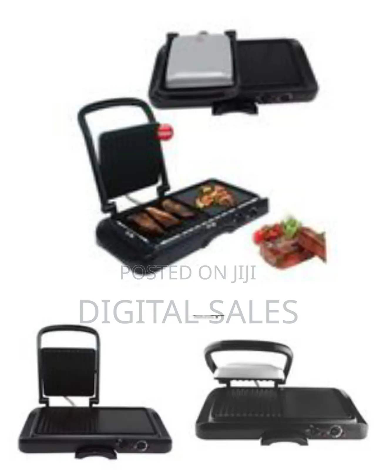 DSP 2 In1 Ielectric Portable Nonstick Barbecue Press Machine - Black