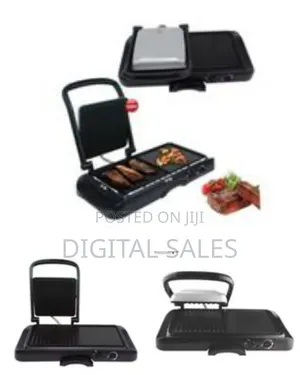 DSP 2 In1 Ielectric Portable Nonstick Barbecue Press Machine - Black