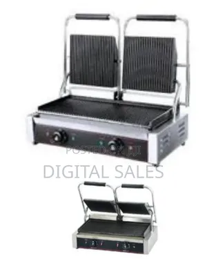 Double Sidedcommercial Electric Contact Grill Sandwich Panini Press