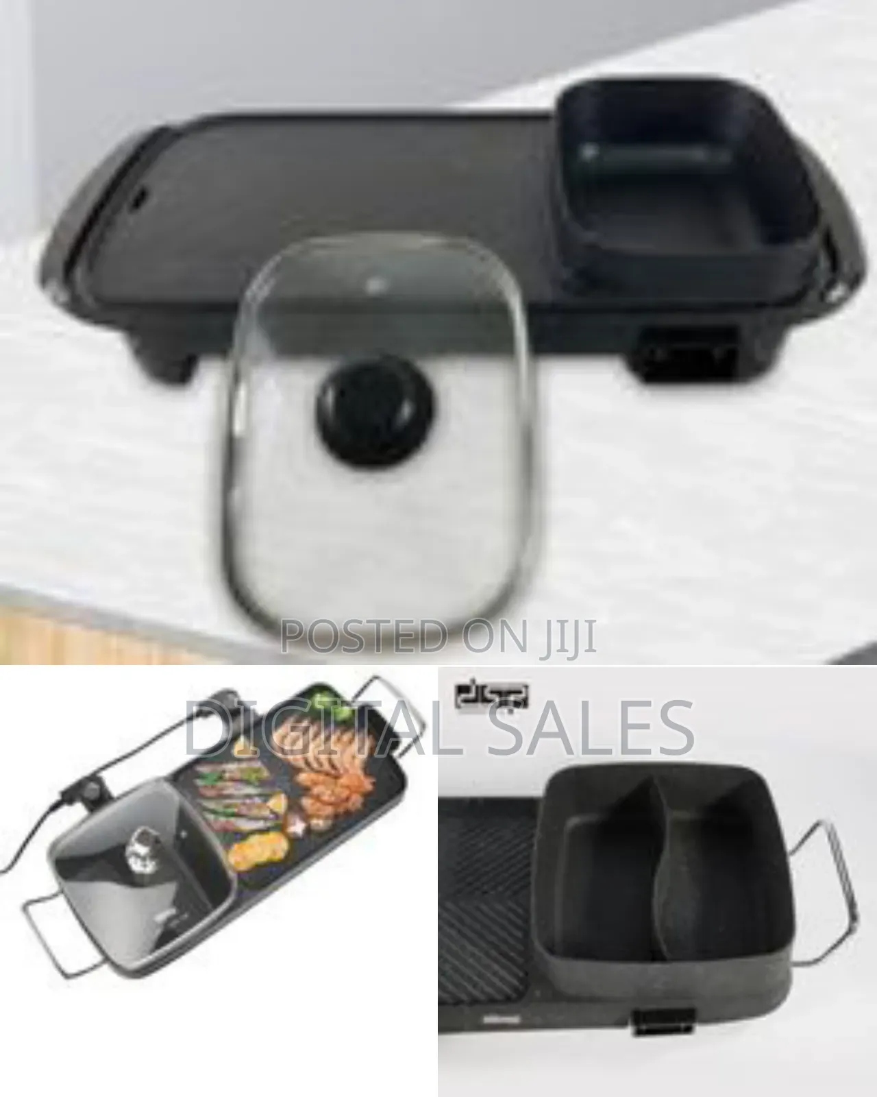 DSP 2-in-1 Electric Grill With Casserole- Black