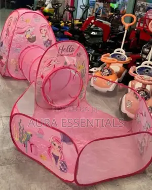 Kids 3-in-1 Play Tent Set With A Castle Tent, A Crawl Tunnel
