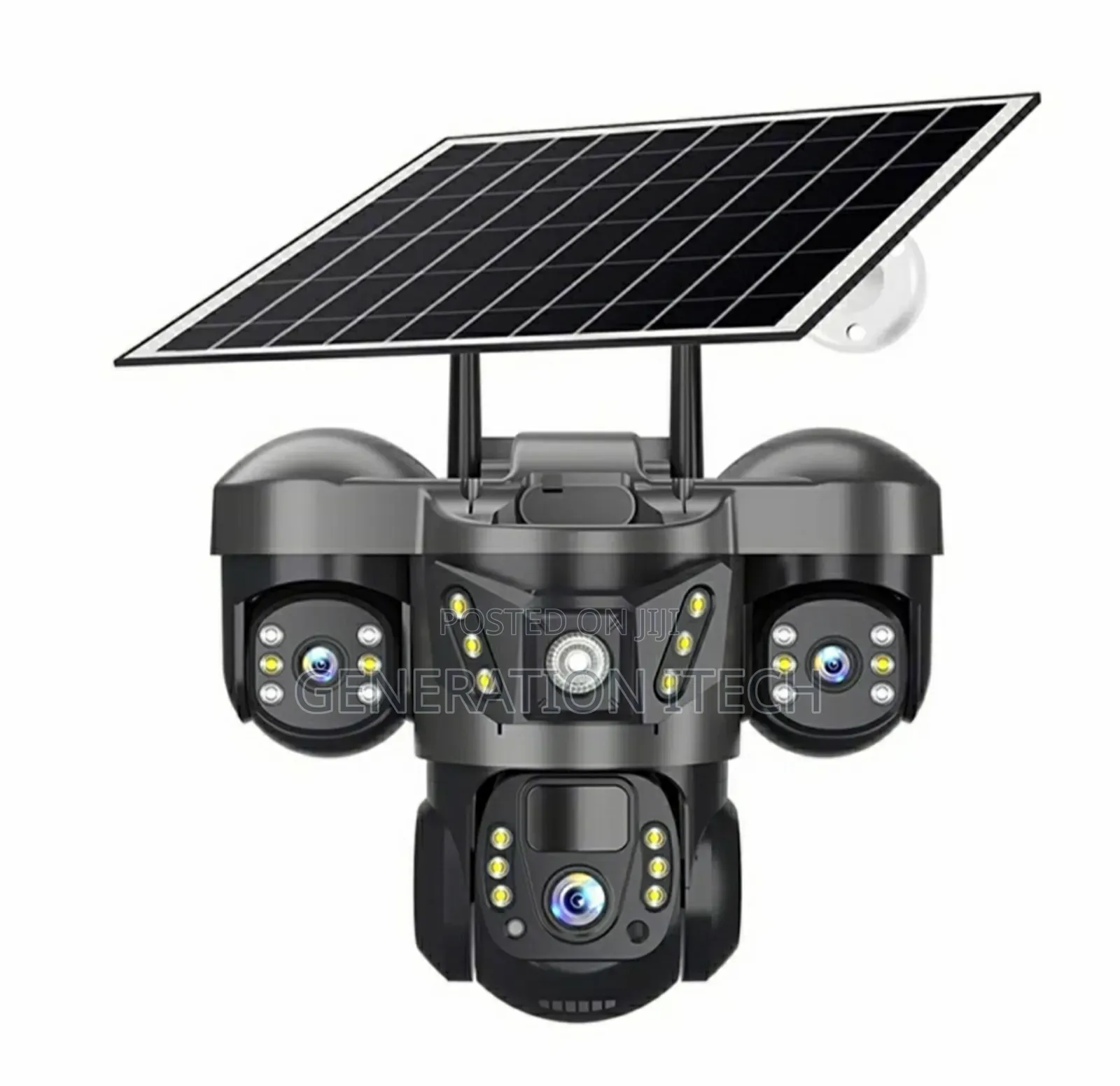 4g Solar Camera Triple Lens-wireless Outdoor, With Night Vision