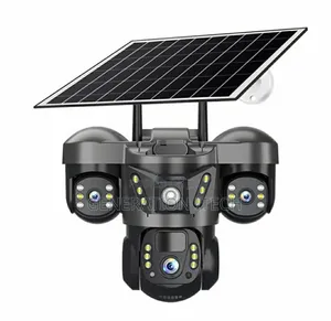 4g Solar Camera Triple Lens-wireless Outdoor, With Night Vision