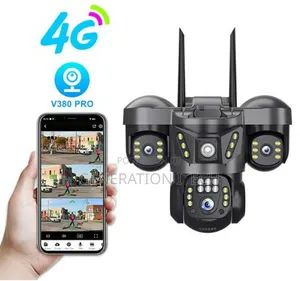 4g Solar Camera Triple Lens-wireless Outdoor, With Night Vision
