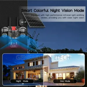 4g Solar Camera Triple Lens-wireless Outdoor, With Night Vision