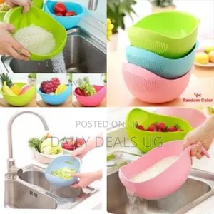 1pc Fruits Vegetable Washing Bowl Food Strainer Rice Colander