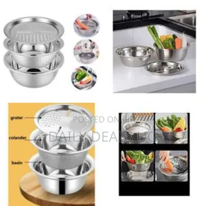 Other 3 in 1 Colander Basin, Grater Strainer Rice Drain Basket Salad