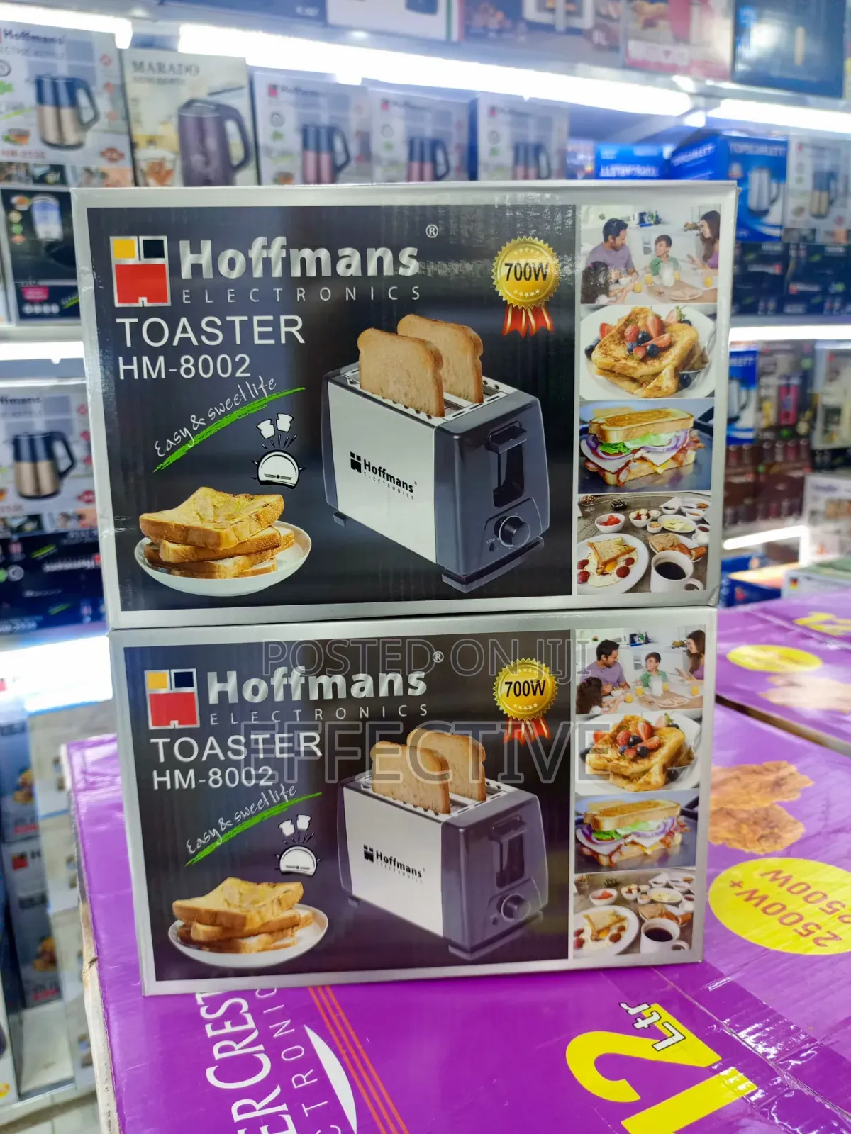 Hoffmans Hm-8002 Toaster, a 700w, 2-Slice Electric Bread Toaster.