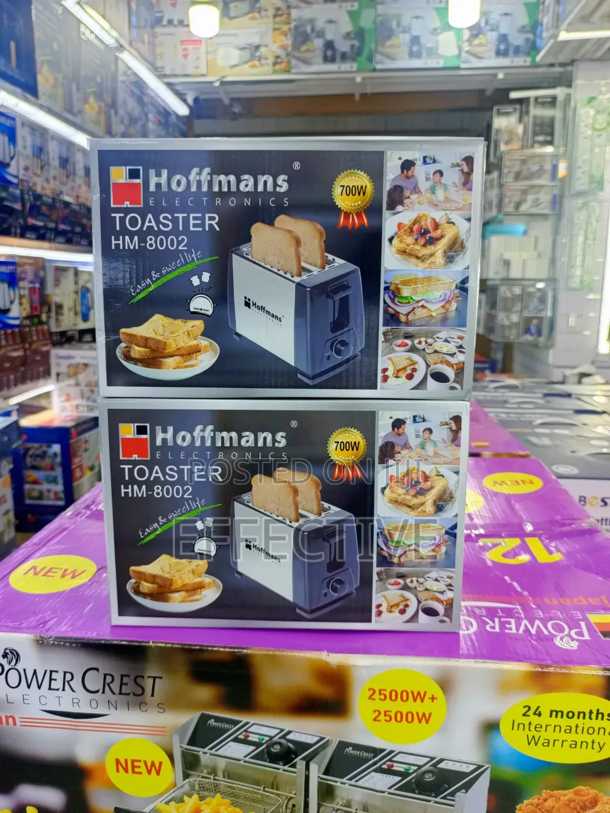 Hoffmans Hm-8002 Toaster, a 700w, 2-Slice Electric Bread Toaster.